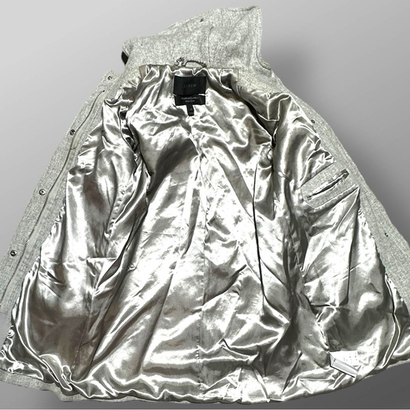 J.Crew Stadium Cloth Wool Coat Nello Gori Sz 00 Hooded Zip Button Read - Picture 5 of 13